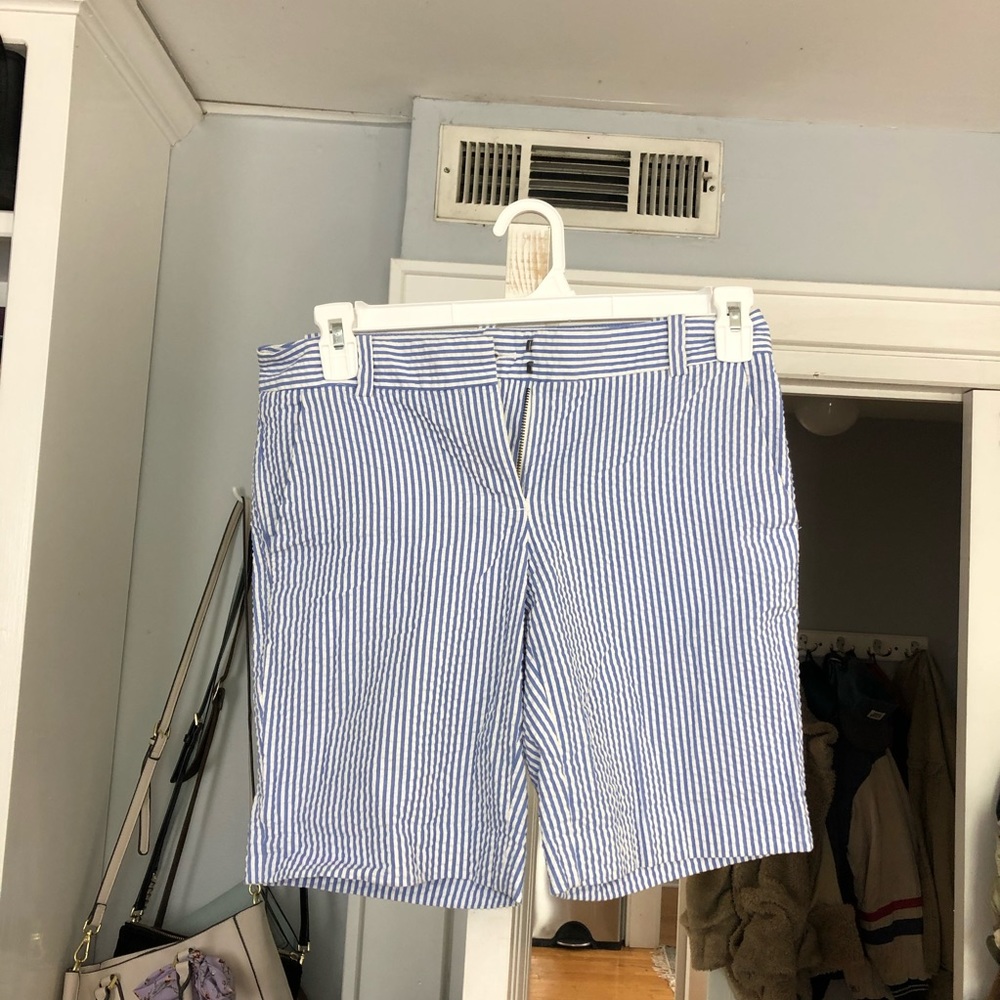 J Crew Seersucker Bermuda Shorts